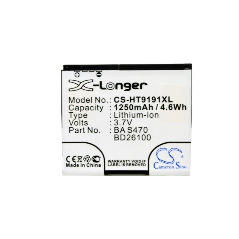 Li-ion Battery fits At&t, inspire 4g, htc, 7 surround 3.7V, 1250mAh Mobile & SmartPhone Cameron Sino Technology Limited