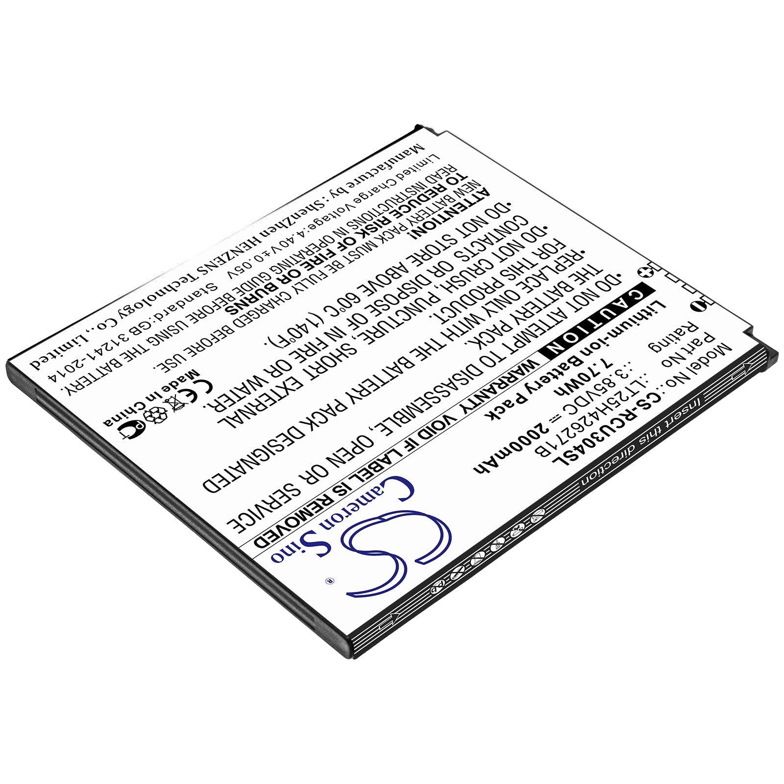 Li-ion Battery fits At&t, Lt25h426271b, Wiko, Lt25h426271w 3.85V, 2000mAh Mobile & SmartPhone Cameron Sino Technology Limited