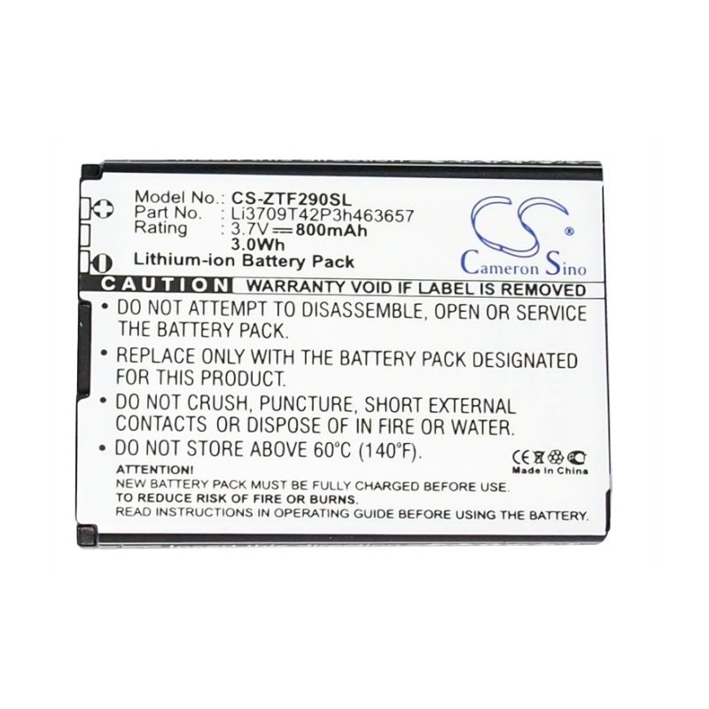 Li-ion Battery Fits At&t, Z221, Orange, Miami 3.7v, 800mah Mobile & SmartPhone Cameron Sino Technology Limited