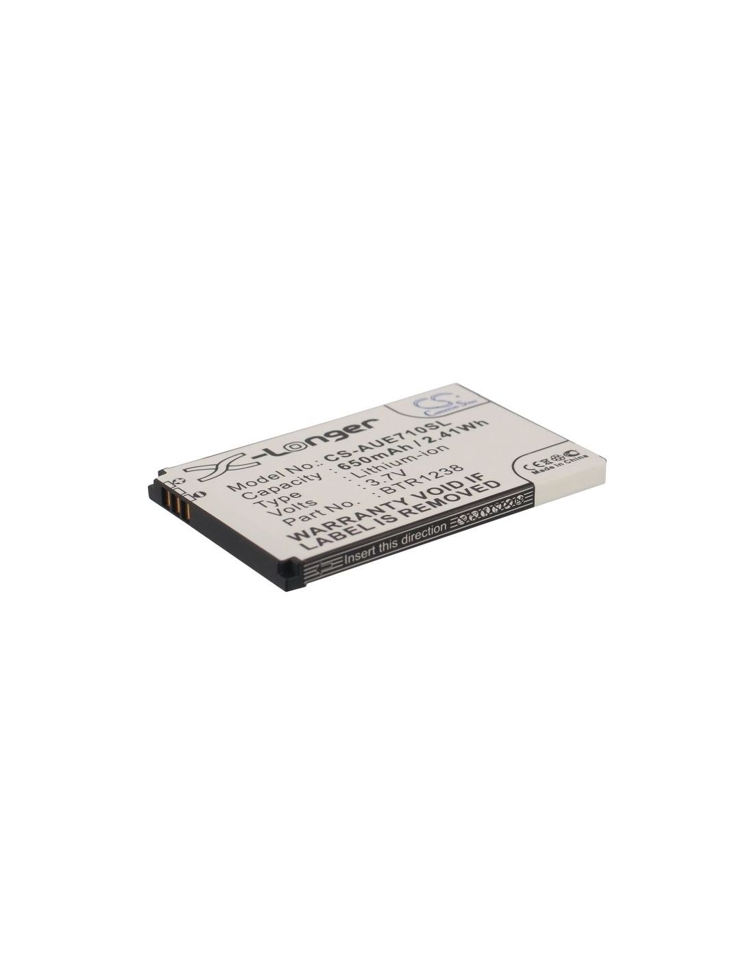 Li-ion Battery fits Audiovox, e1000 slider, e71, e71 mini 3.7V, 650mAh Mobile & SmartPhone Cameron Sino Technology Limited