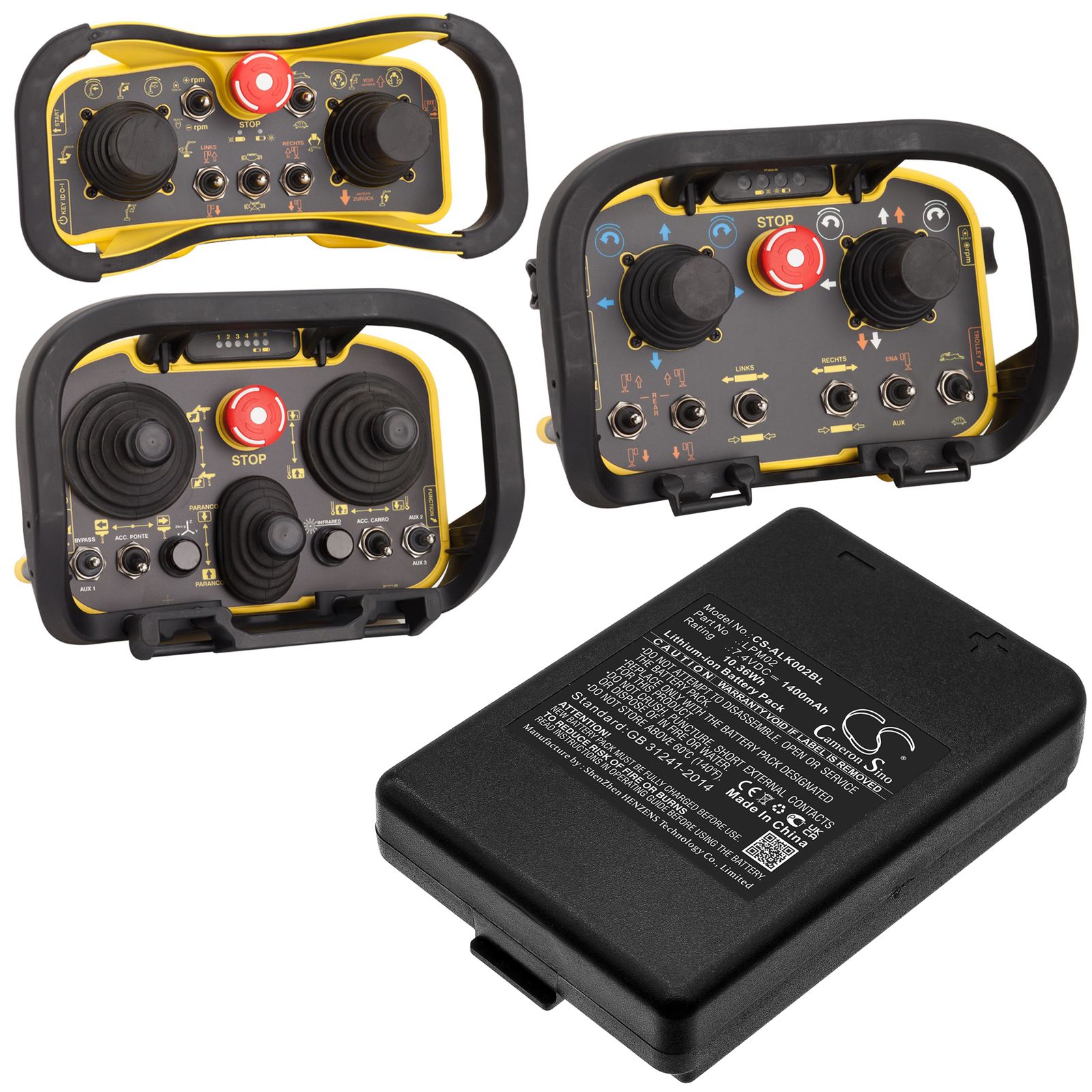 Li-ion Battery fit's Autec, Ajm, Ajr, Ajs, 10.36Wh, 7.4V 1400mAh Crane Remote Control Cameron Sino Technology Limited