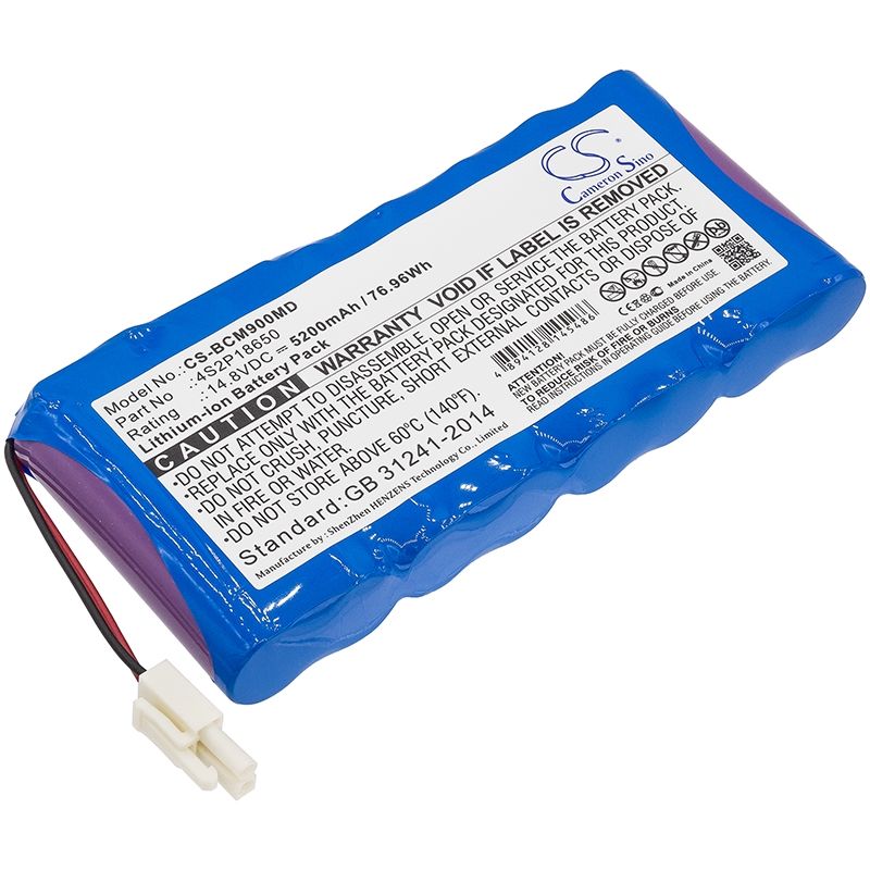 Li-ion Battery fits Biocare, Pm900, Pm900 Patient Monitor, Pm900s 14.8V, 5200mAh Medical Cameron Sino Technology Limited