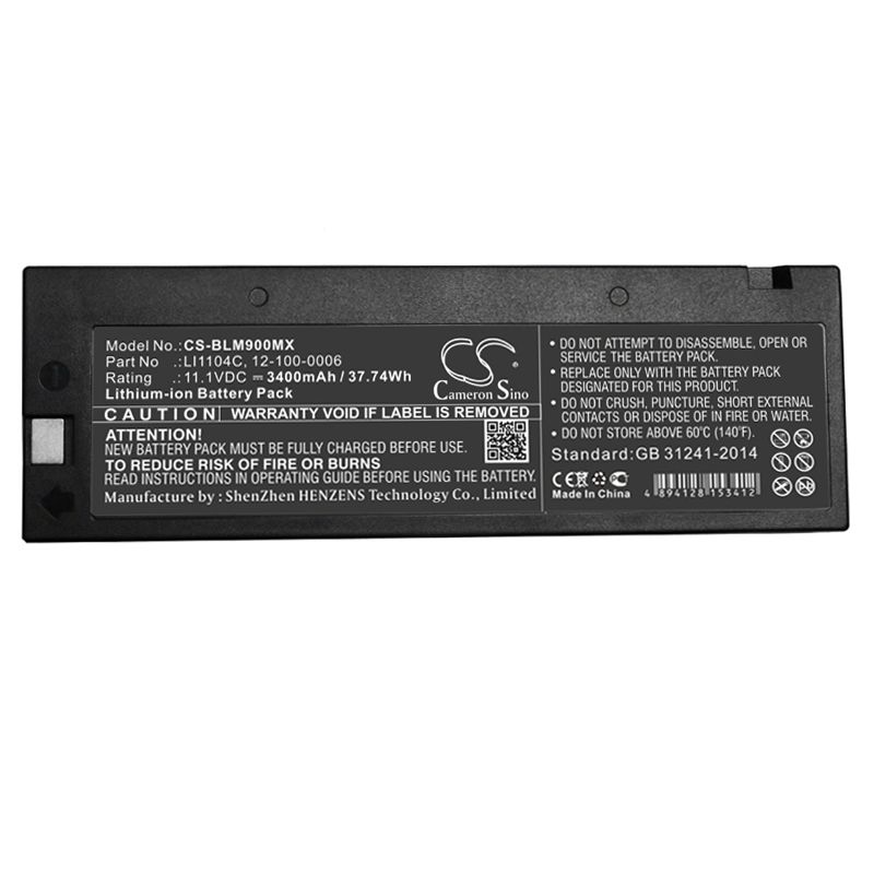 Li-ion Battery fits Biolight, M66, M8000 11.1V, 3400mAh Medical Cameron Sino Technology Limited