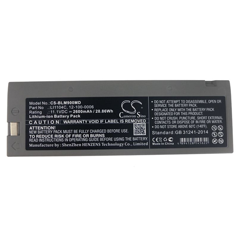 Li-ion Battery fits Biolight, M66, M8000, M9000 11.1V, 2600mAh Medical Cameron Sino Technology Limited