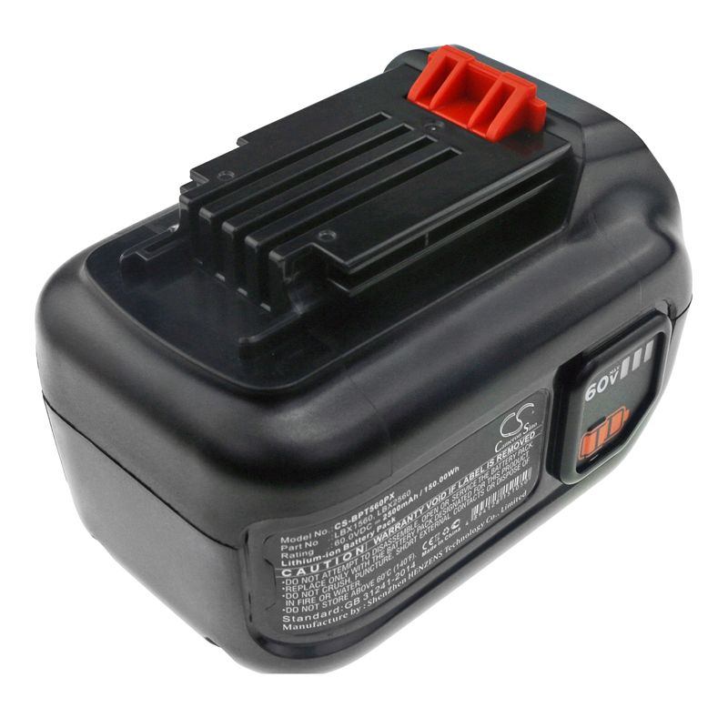 Li-ion Battery fits Black & Decker, 60v Max Blower, 60v Max Powerswap 20 Cordless Mower 60.0V, 2500mAh Lawn Mowers Cameron Sino Technology Limited