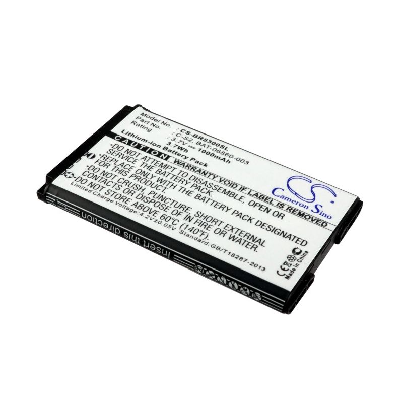 Li-ion Battery Fits Blackberry, Aries, Curve 3g, Curve 3g 9300 3.7v, 1000mah Communications Cameron Sino Technology Limited