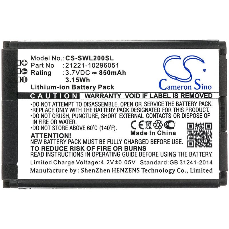 Li-ion Battery fits Blu, Bluetooth Remote, Siemens 3.7V, 850mAh Remote Control Cameron Sino Technology Limited