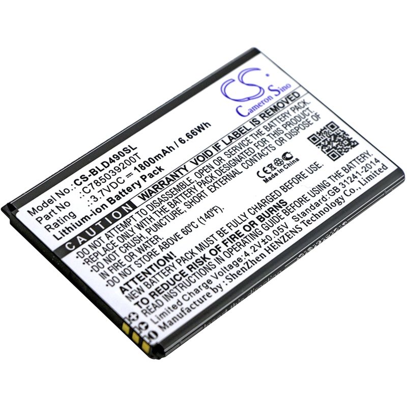 Li-ion Battery Fits Blu, D090l, D090u, D110l 3.7v, 1800mah Mobile & SmartPhone Cameron Sino Technology Limited