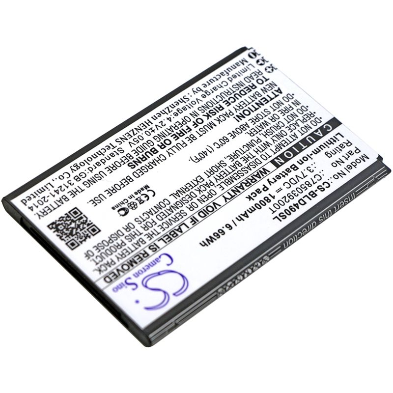 Li-ion Battery Fits Blu, D090l, D090u, D110l 3.7v, 1800mah Mobile & SmartPhone Cameron Sino Technology Limited