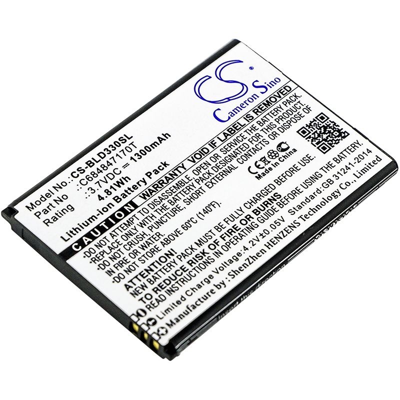 Li-ion Battery fits Blu, d330, dash music 2, dash music ii 3.7V, 1300mAh Communications Cameron Sino Technology Limited (Suspended)