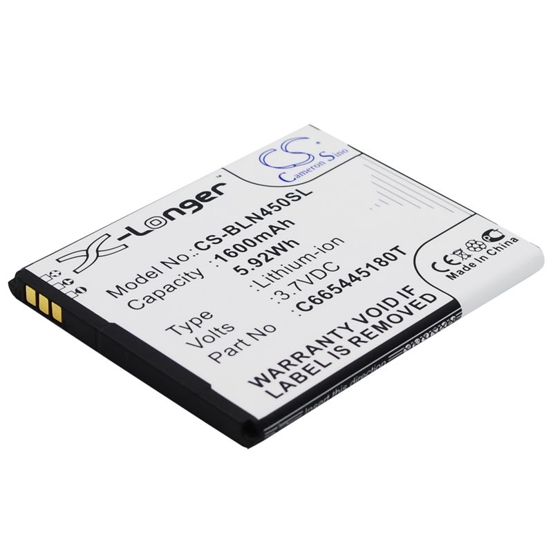 Li-ion Battery Fits Blu, D330l, Neo 4.5, S330l 3.7v, 1600mah Communications Cameron Sino Technology Limited