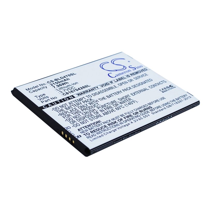 Li-ion Battery Fits Blu, D470, D470l, D470u 3.7v, 2150mah Mobile & SmartPhone Cameron Sino Technology Limited