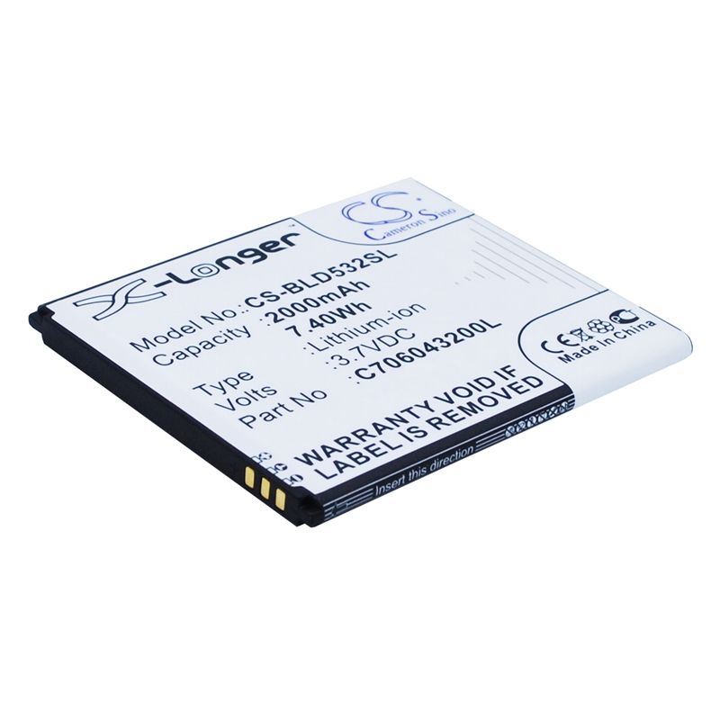 Li-ion Battery Fits Blu, D532, D532u, D534 3.7v, 2000mah Mobile & SmartPhone Cameron Sino Technology Limited