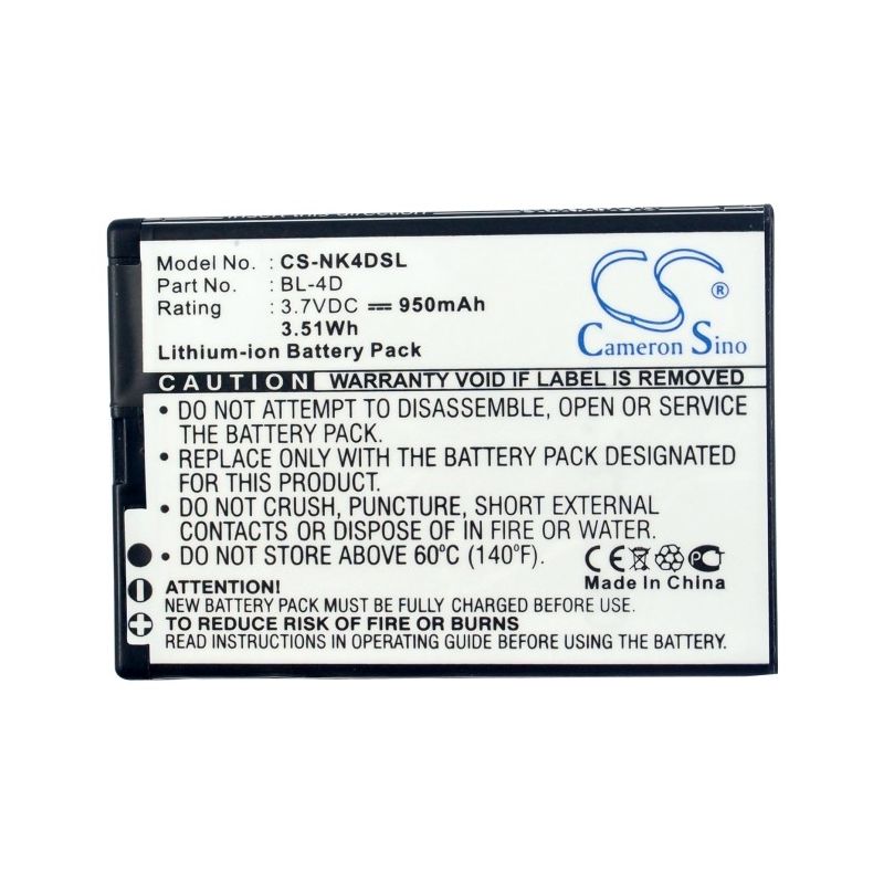 Li-ion Battery fits Blu, hero 2, ngm, fred 3.7V, 950mAh Mobile & SmartPhone Cameron Sino Technology Limited