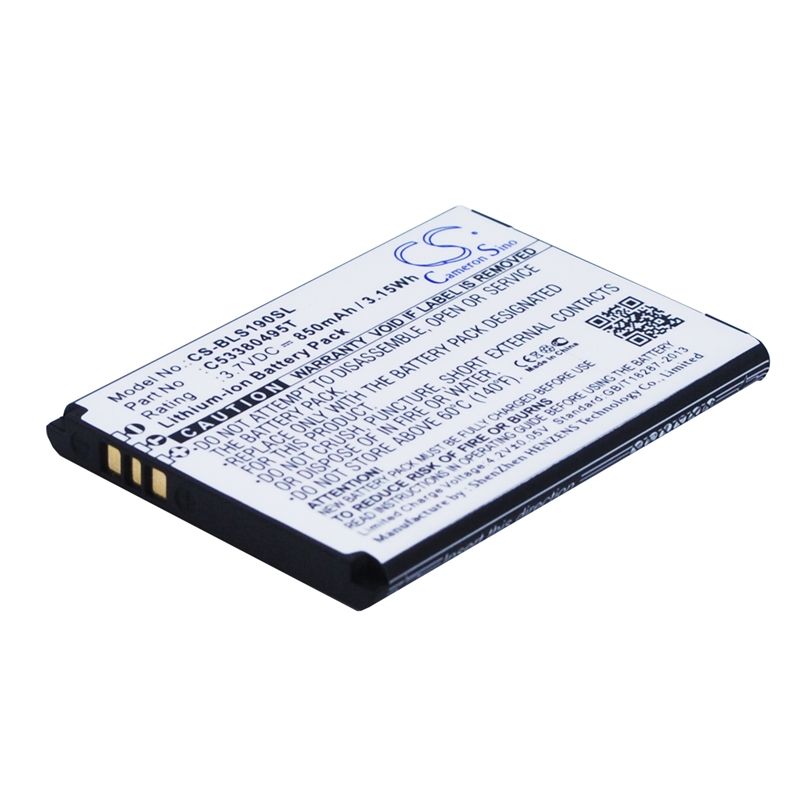 Li-ion Battery fits Blu, hero, s180, s190 3.7V, 850mAh Mobile & SmartPhone Cameron Sino Technology Limited
