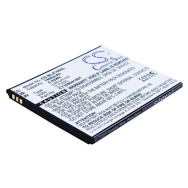 Li-ion Battery fits Blu, l100, l100a, l100i 3.7V, 1600mAh Mobile & SmartPhone Cameron Sino Technology Limited