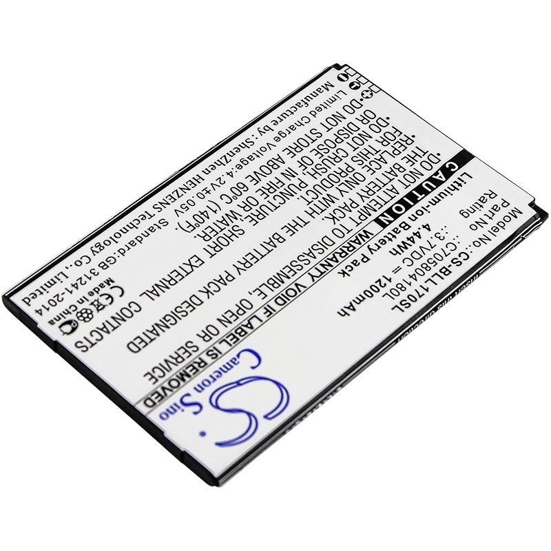 Li-ion Battery fits Blu, l170i, life play 2 3.7V, 1200mAh Mobile & SmartPhone Cameron Sino Technology Limited