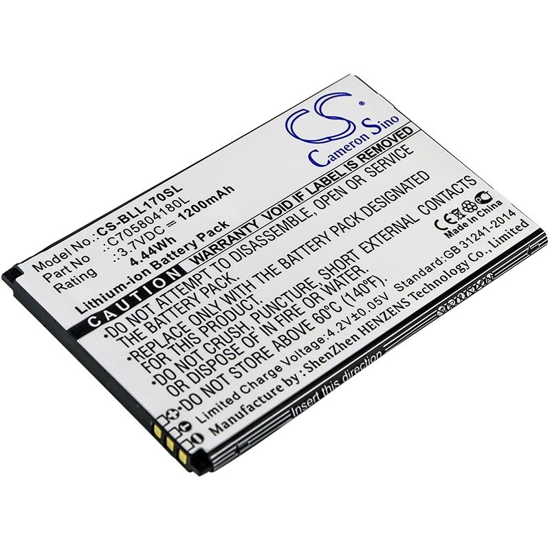 Li-ion Battery fits Blu, l170i, life play 2 3.7V, 1200mAh Mobile & SmartPhone Cameron Sino Technology Limited