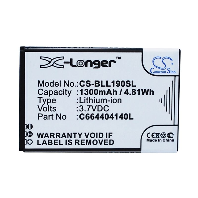 Li-ion Battery fits Blu, l190a, l190i, l190l 3.7V, 1300mAh Mobile & SmartPhone Cameron Sino Technology Limited