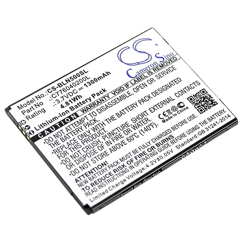 Li-ion Battery fits Blu, n010, n010l, n010u 3.7V, 1300mAh Mobile & SmartPhone Cameron Sino Technology Limited