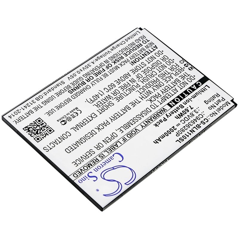 Li-ion Battery fits Blu, n110u, neo xl 3.8V, 2000mAh Communications Cameron Sino Technology Limited (Suspended)