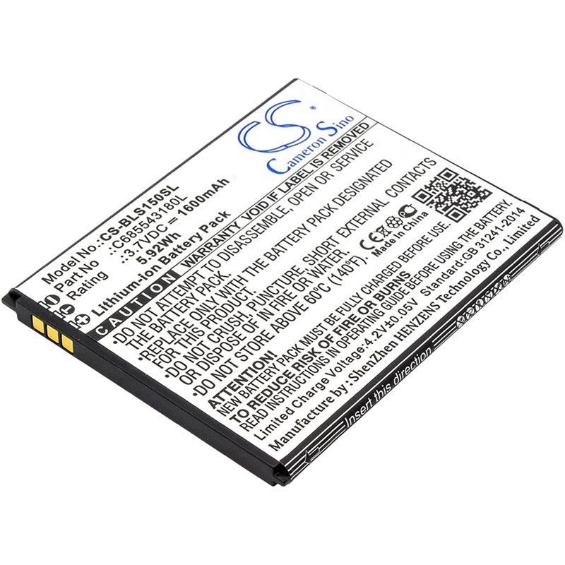 Li-ion Battery Fits Blu, S0150uu, S0151uu, Studio X Mini 3.7v, 1600mah Mobile & SmartPhone Cameron Sino Technology Limited