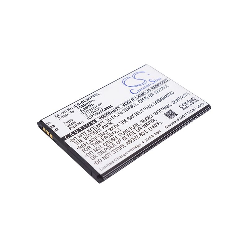 Li-ion Battery Fits Blu, S070q, Studio Selfie 3.7v, 1500mah Mobile & SmartPhone Cameron Sino Technology Limited