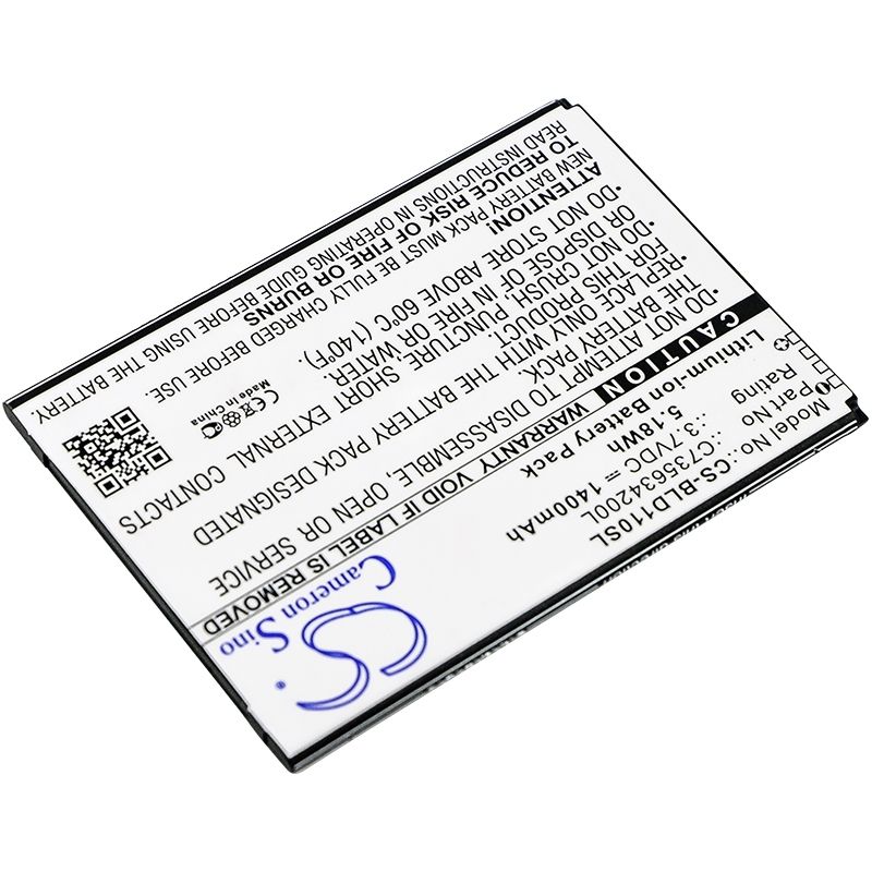 Li-ion Battery Fits Blu, S110, S110l, S110u 3.7v, 1400mah Mobile & SmartPhone Cameron Sino Technology Limited