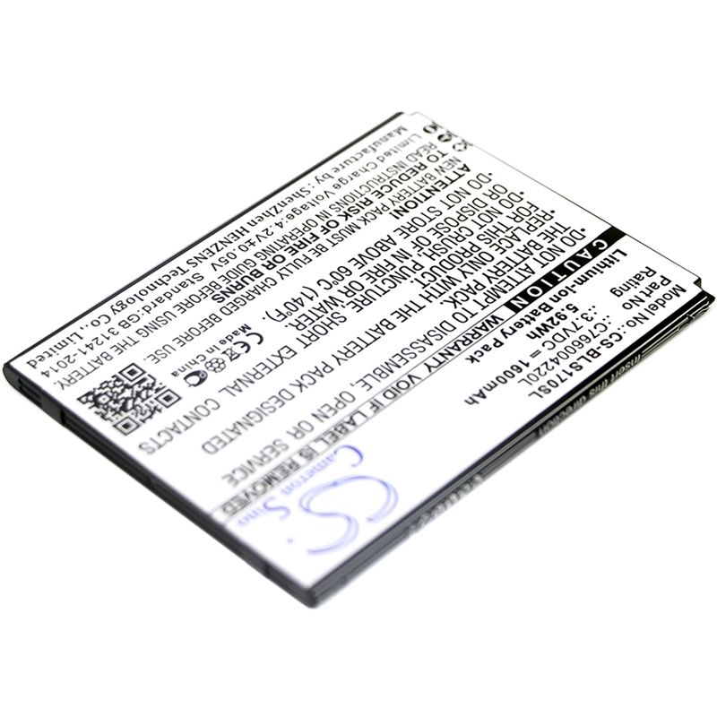 Li-ion Battery fits Blu, s170, studio g hd 3.7V, 1600mAh Mobile & SmartPhone Cameron Sino Technology Limited