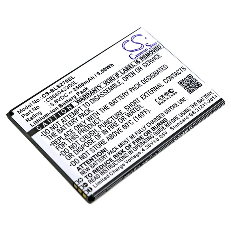 Li-ion Battery fits Blu, s270q, studio c 8.8 3.8V, 2500mAh Mobile & SmartPhone Cameron Sino Technology Limited