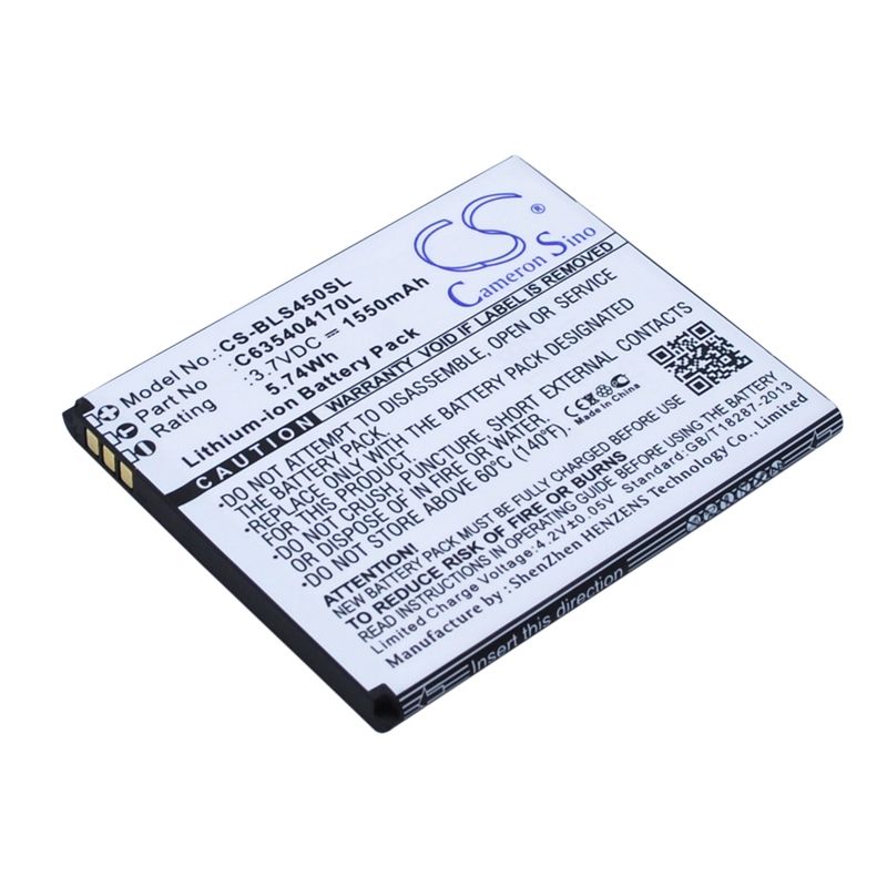 Li-ion Battery fits Blu, s450, star 4.5 3.7V, 1550mAh Mobile & SmartPhone Cameron Sino Technology Limited