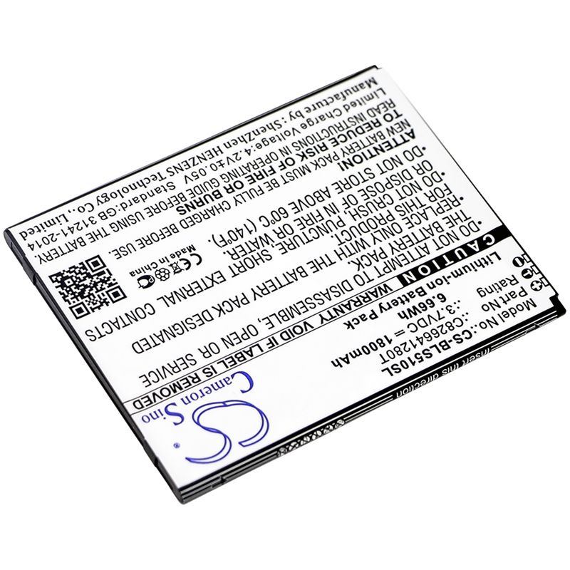 Li-ion Battery fits Blu, s510, s510q, studio g plus 3.7V, 1800mAh Mobile & SmartPhone Cameron Sino Technology Limited