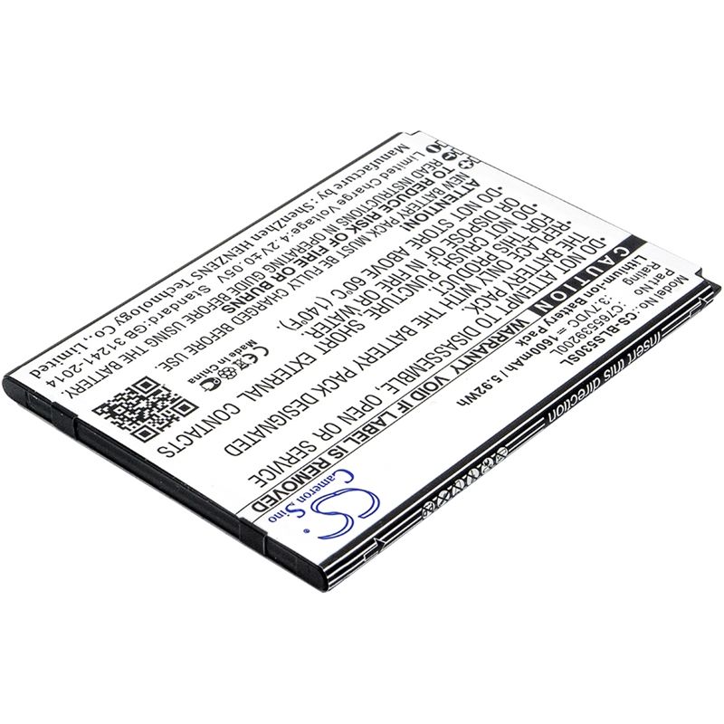 Li-ion Battery fits Blu, s530, s550q, studio g2 hd 3.7V, 1600mAh Mobile & SmartPhone Cameron Sino Technology Limited