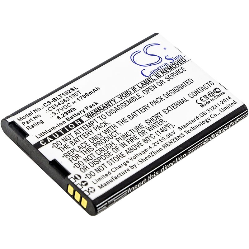 Li-ion Battery fits Blu, t192, tank li 3.7V, 1700mAh Mobile & SmartPhone Cameron Sino Technology Limited