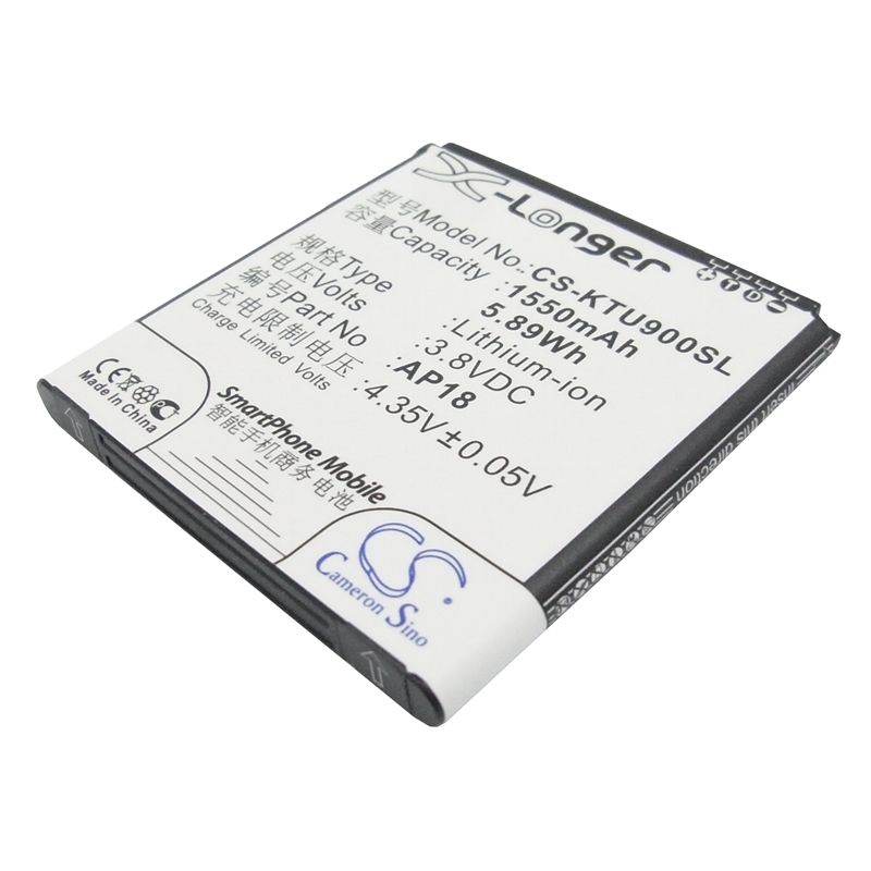 Li-ion Battery fits Blu, tank 4.5, k-touch, u9 3.8V, 1550mAh Mobile & SmartPhone Cameron Sino Technology Limited
