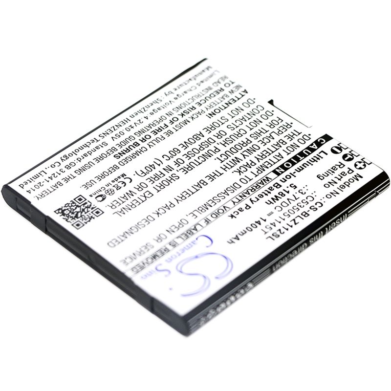 Li-ion Battery fits Blu, yezz, yz1120 3.7V, 1400mAh Mobile & SmartPhone Cameron Sino Technology Limited