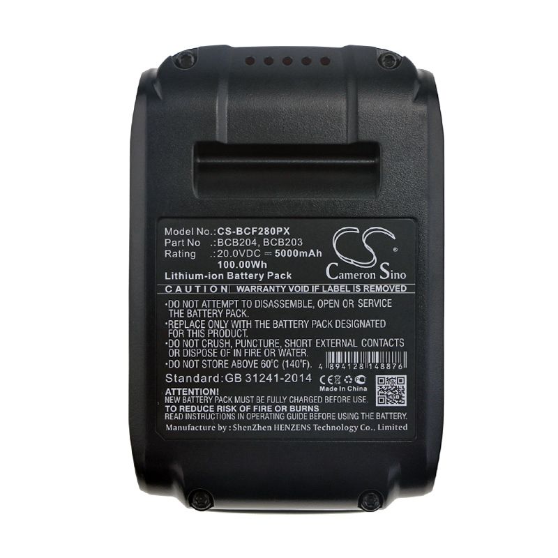 Li-ion Battery fits Bostitch, 15 Ga Fn Angled Finish Nailer Kit 20.0V, 5000mAh Power Tools Cameron Sino Technology Limited