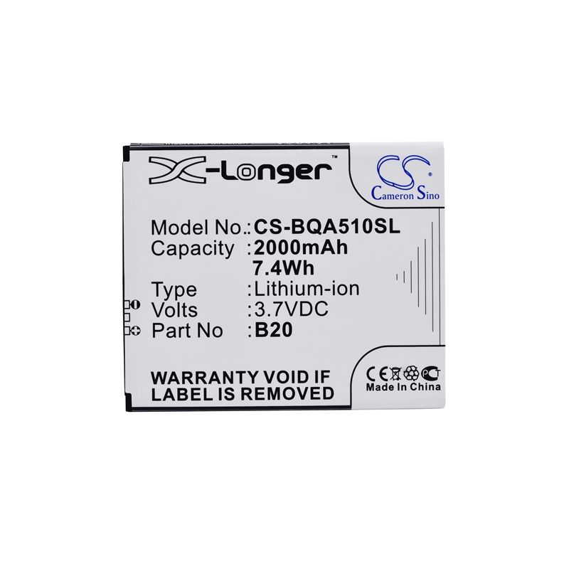 Li-ion Battery fits Bq, aquaris 5.0 hd 3.7V, 2000mAh Mobile & SmartPhone Cameron Sino Technology Limited (Suspended)