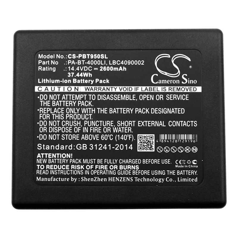 Li-ion Battery fits Brother, P Touch P 950 Nw Ruggedjet Rj 4030, Pa-bb-001, Pa-bb-002 14.4V, 2600mAh Portable Printer Cameron Sino Technology Limited