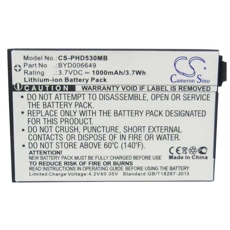 Li-ion Battery Fits Bt, Bm1000, Video Baby Monitor 1000, Philips 3.7v, 1000mah BabyPhone Cameron Sino Technology Limited