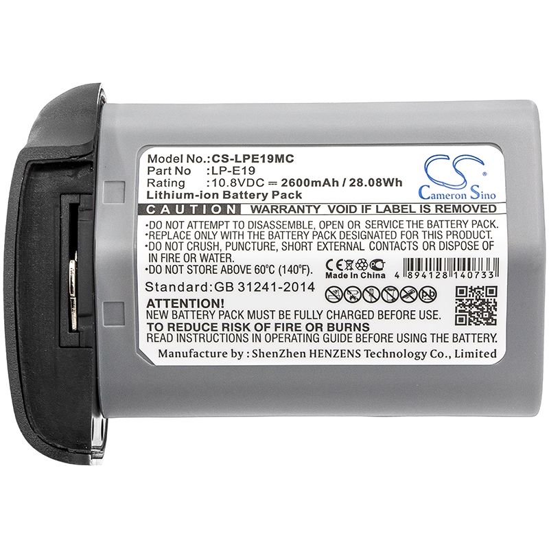 Li-ion Battery Fits Canon, 1d Mark 3, 1d Mark 4, 1d Mark Iv 10.8v, 2600mah Camera Cameron Sino Technology Limited