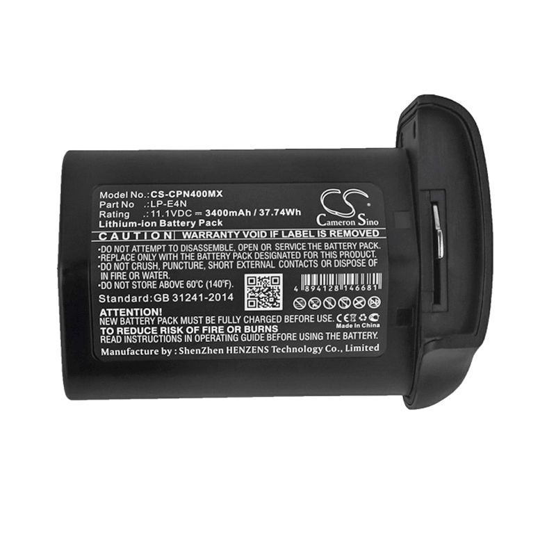 Li-ion Battery fits Canon, 1d Mark 3, 1d Mark 4, 1ds Mark 3 11.1V, 3400mAh Camera Cameron Sino Technology Limited