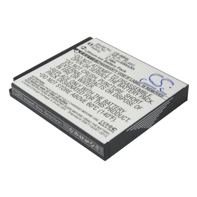Li-ion Battery Fits Canon, Digital Ixus 100 Is, Digital Ixus 110 Is, Digital Ixus 120 Is 3.7v, 850mah Camera Cameron Sino Technology Limited