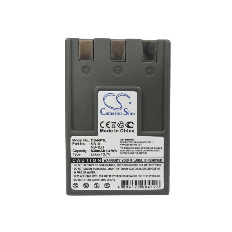 Li-ion Battery Fits Canon, Digital Ixus 200a, Digital Ixus 300, Digital Ixus 300a 3.7v, 830mah Camera Cameron Sino Technology Limited