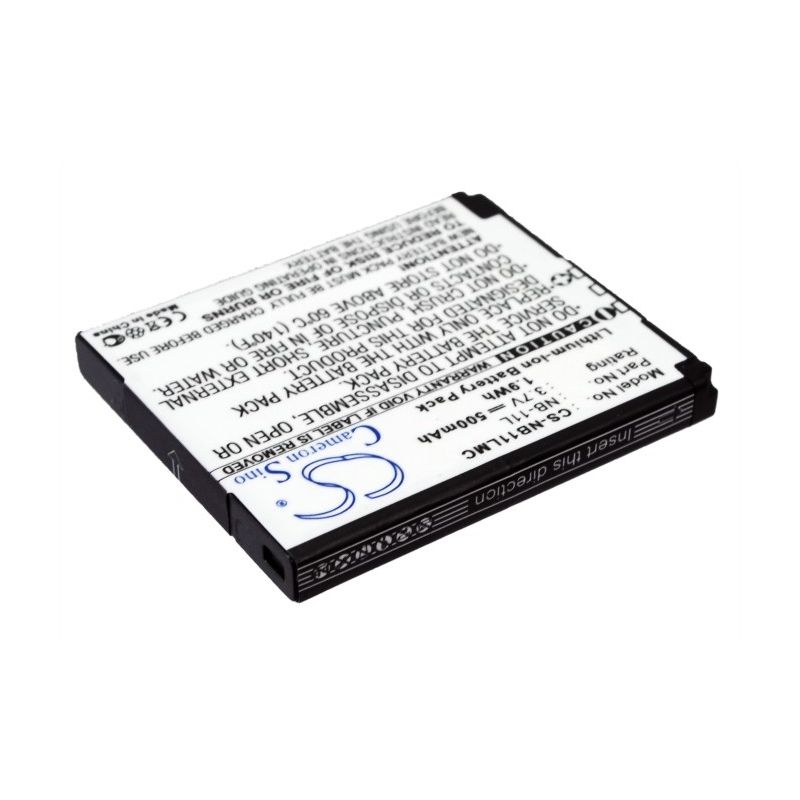 Li-ion Battery fits Canon, Elph 110 Hs, Elph 340 Hs, Ixus 133 3.7V, 500mAh Camera Cameron Sino Technology Limited