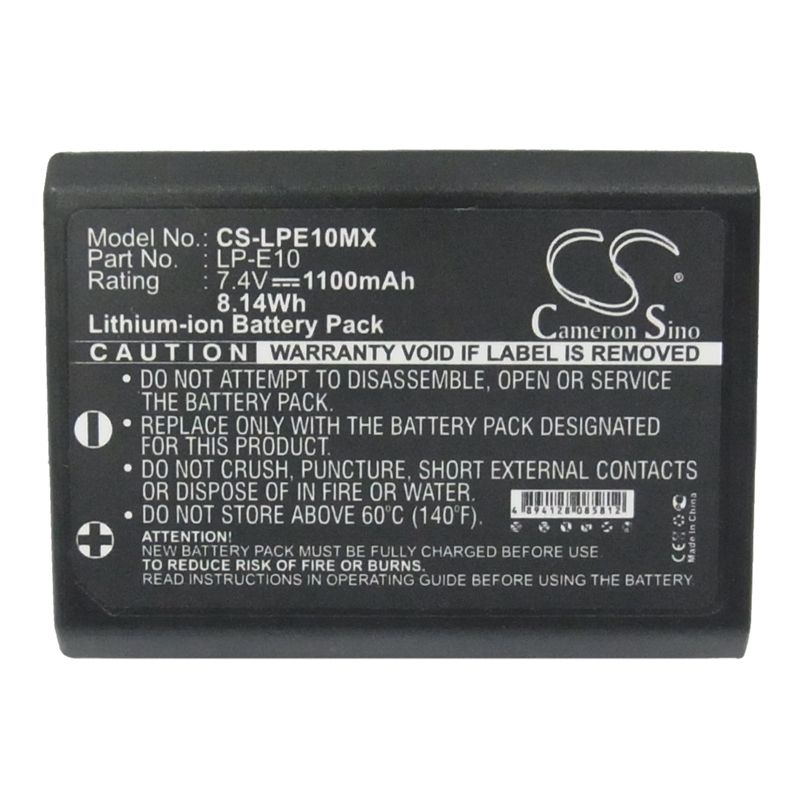 Li-ion Battery Fits Canon, Eos 1100d, Eos 1200d, Eos Kiss X50 7.4v, 1100mah Camera Cameron Sino Technology Limited