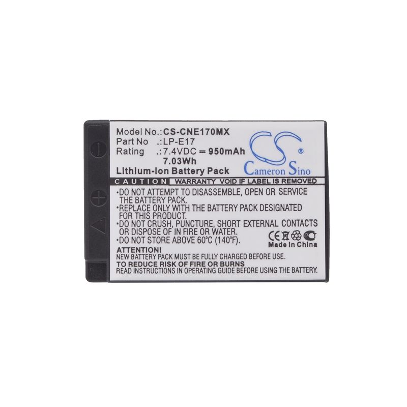 Li-ion Battery Fits Canon, Eos 200d, Eos 750d, Eos 760d 7.4v, 950mah Camera Cameron Sino Technology Limited