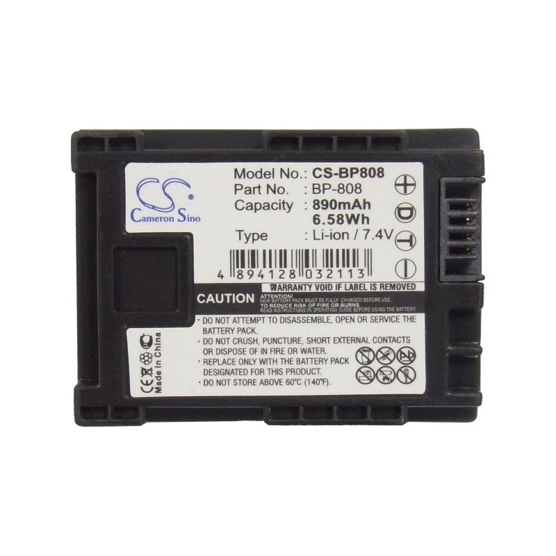 Li-ion Battery Fits Canon, Fs10, Fs100, Fs11 7.4v, 890mah Camera Cameron Sino Technology Limited