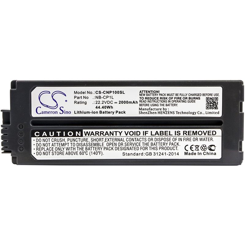 Li-ion Battery fits Canon, Selphy Cp- 500, Selphy Cp-100, Selphy Cp-1000 22.2V, 2000mAh Printer Cameron Sino Technology Limited