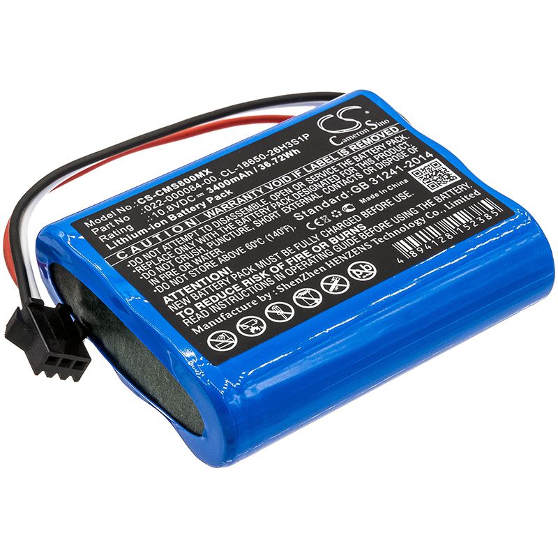 Li-ion Battery fits Cardiomonitor, Comen Star 8000, Comen Star 8000 E 10.8V, 3400mAh Medical Cameron Sino Technology Limited